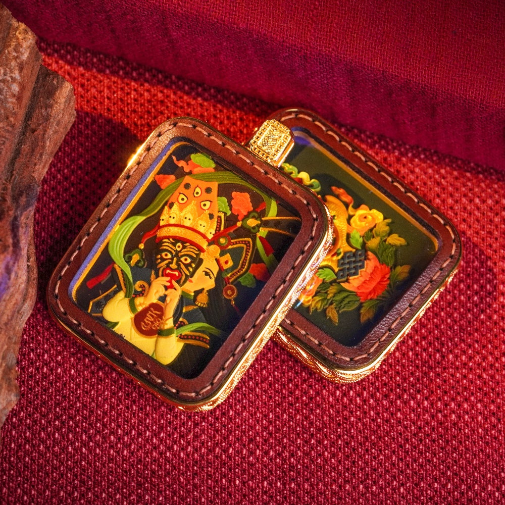 Zhakiram: The Goddess of Infinite Prosperity | Reversible Hand-Painted Micro-Art in Artisan Leather