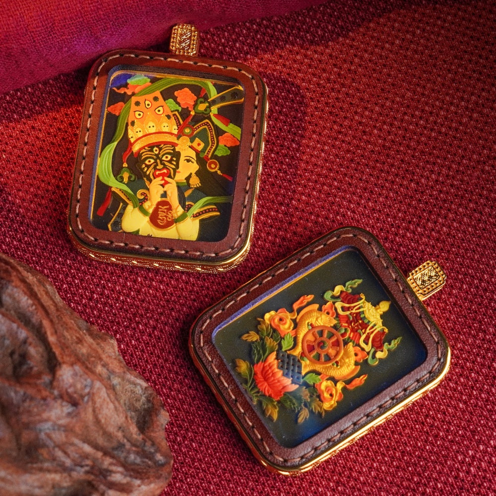 Zhakiram: The Goddess of Infinite Prosperity | Reversible Hand-Painted Micro-Art in Artisan Leather