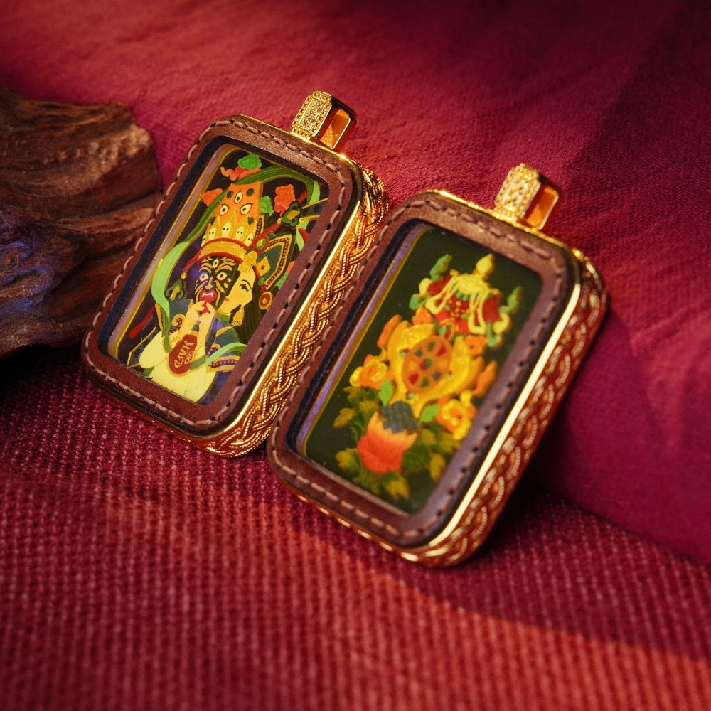 Zhakiram: The Goddess of Infinite Prosperity | Reversible Hand-Painted Micro-Art in Artisan Leather