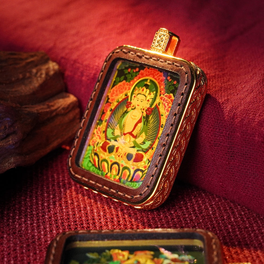 Vairocana: The Sovereign of Cosmic Illumination | Reversible Hand-Painted Micro-Art in Artisan Leather