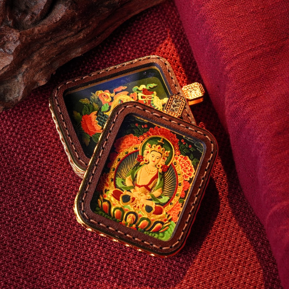 Vairocana: The Sovereign of Cosmic Illumination | Reversible Hand-Painted Micro-Art in Artisan Leather