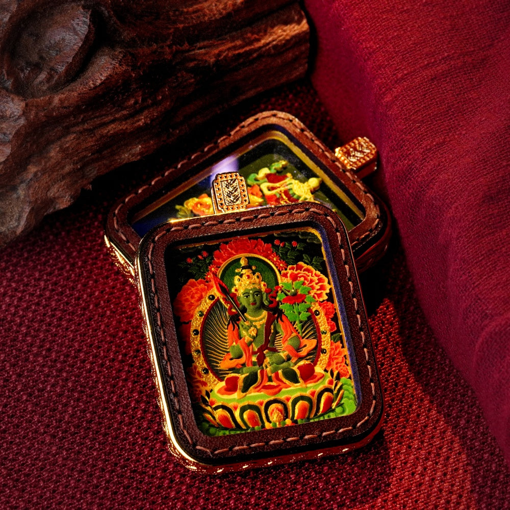 Akasagarbha: The Boundless Treasury of Space | Reversible Hand-Painted Micro-Art in Artisan Leather