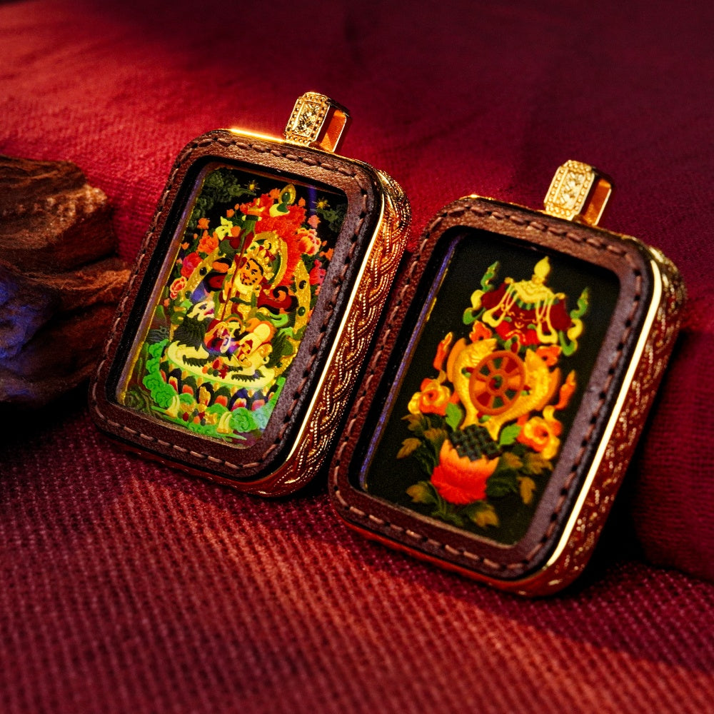 Vaishravana: The Sovereign of Heavenly Wealth | Reversible Hand-Painted Micro-Art in Artisan Leather