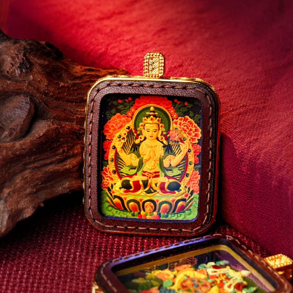Avalokiteshvara: The Heart of Infinite Compassion | Reversible Hand-Painted Micro-Art in Artisan Leather