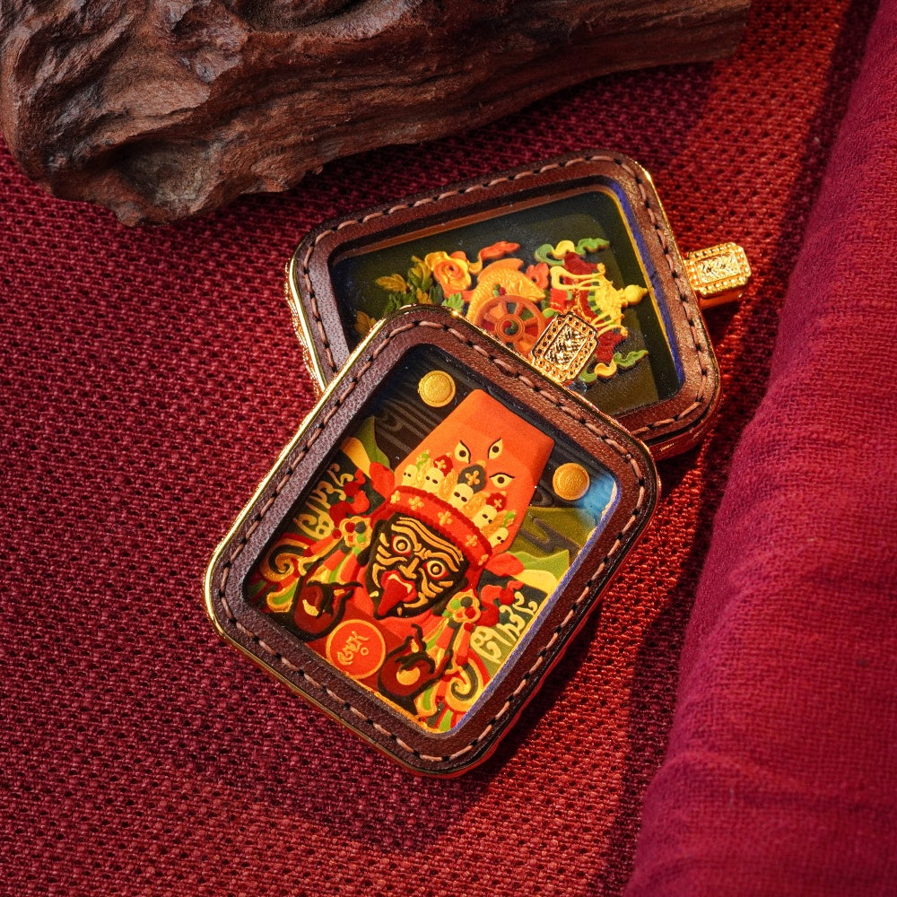 Zhakiram: The Goddess of Destiny & Abundance | Reversible Hand-Painted Micro-Art in Artisan Leather