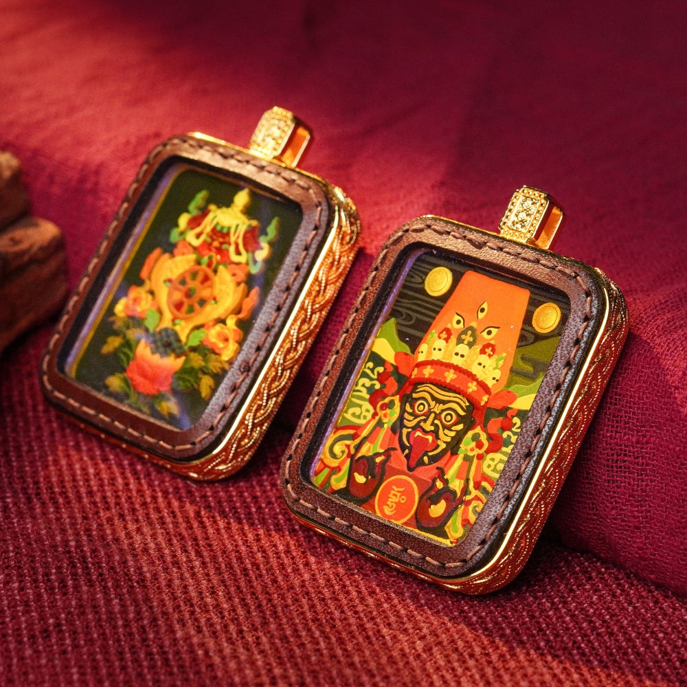 Zhakiram: The Goddess of Destiny & Abundance | Reversible Hand-Painted Micro-Art in Artisan Leather