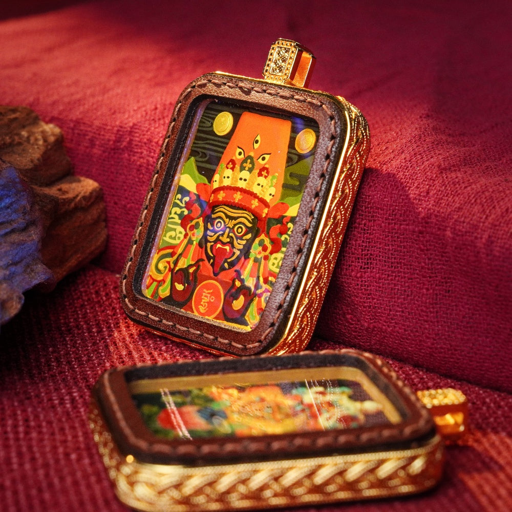 Zhakiram: The Goddess of Destiny & Abundance | Reversible Hand-Painted Micro-Art in Artisan Leather
