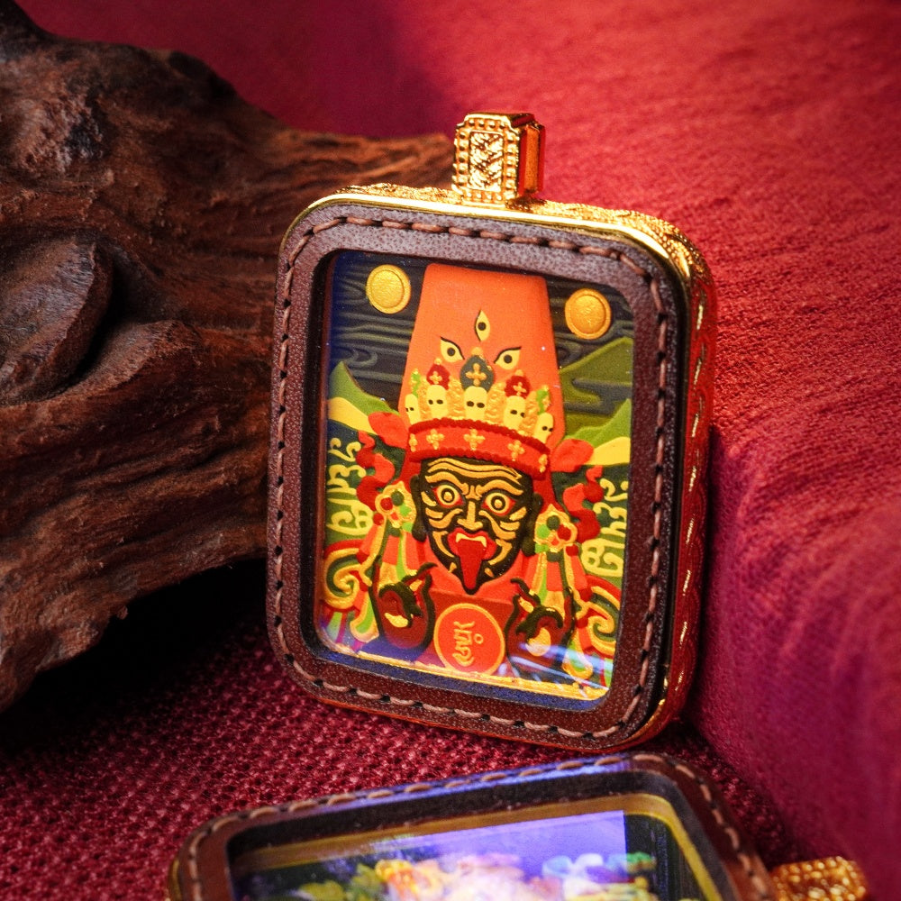 Zhakiram: The Goddess of Destiny & Abundance | Reversible Hand-Painted Micro-Art in Artisan Leather
