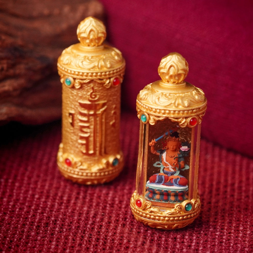 The Lens of Clarity: Manjushri’s Divine Wisdom & Golden Insight Amulet