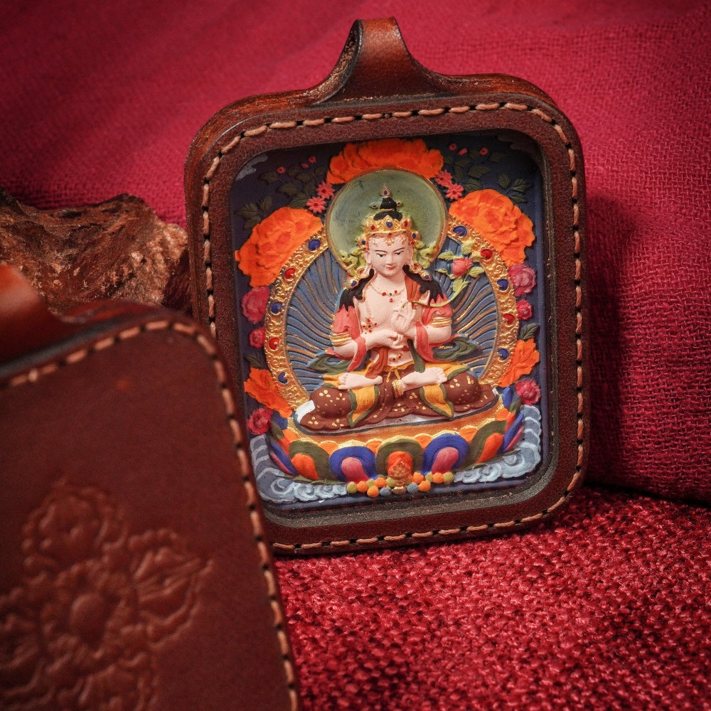 The Spiritual Pillar | Great Strength & Wisdom Realization Leather-Bound Mandala (Mahasthamaprapta)