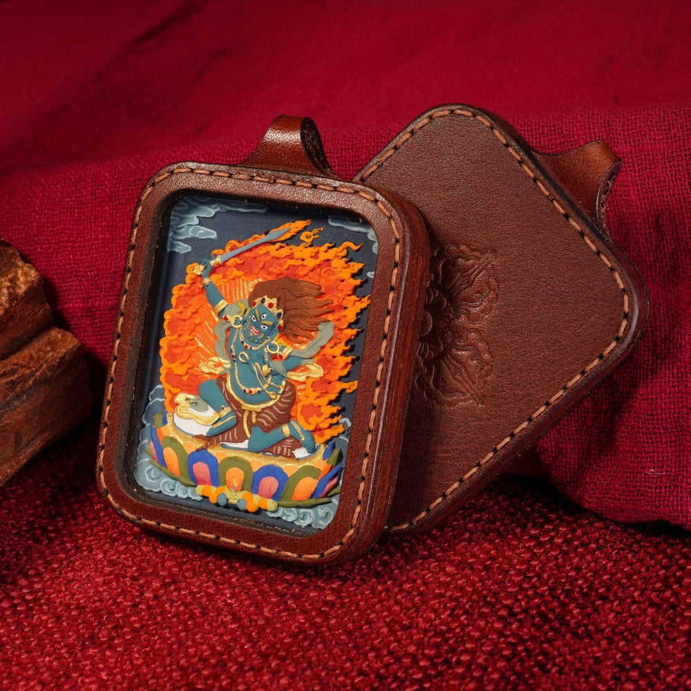 The Unshakable Throne | Immovable Focus & Guardian Resilience Leather-Wrapped Shield (Acala)