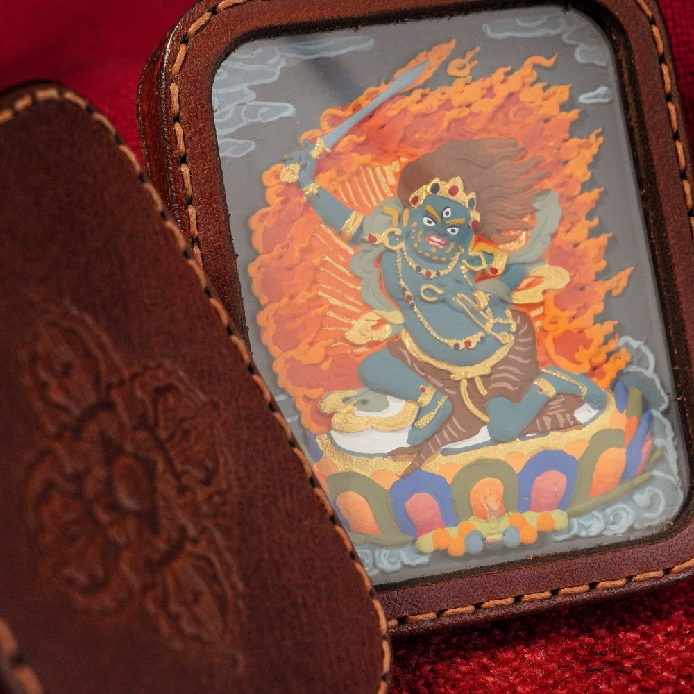 The Unshakable Throne | Immovable Focus & Guardian Resilience Leather-Wrapped Shield (Acala)