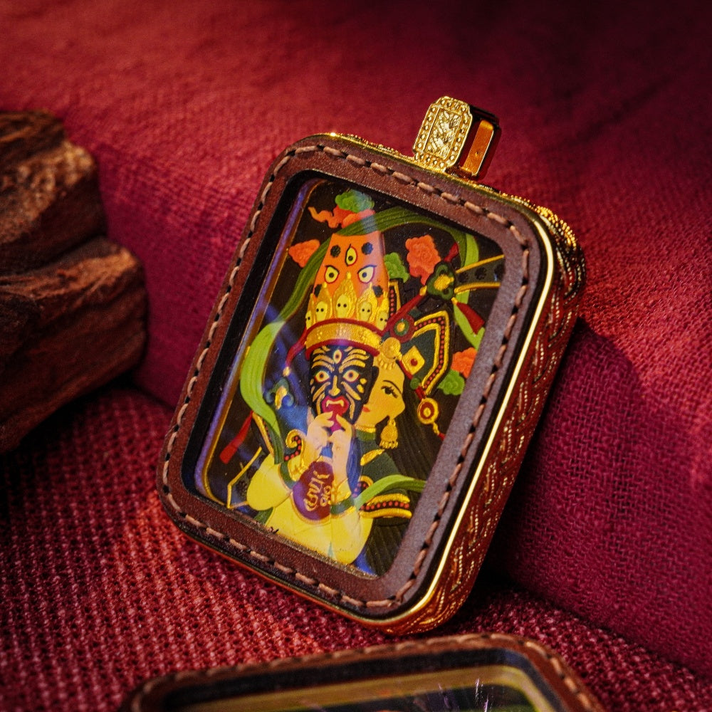 Zhakiram: The Goddess of Infinite Prosperity | Reversible Hand-Painted Micro-Art in Artisan Leather