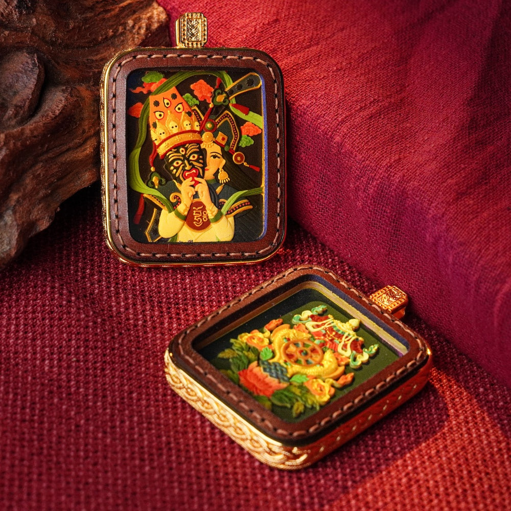 Zhakiram: The Goddess of Infinite Prosperity | Reversible Hand-Painted Micro-Art in Artisan Leather