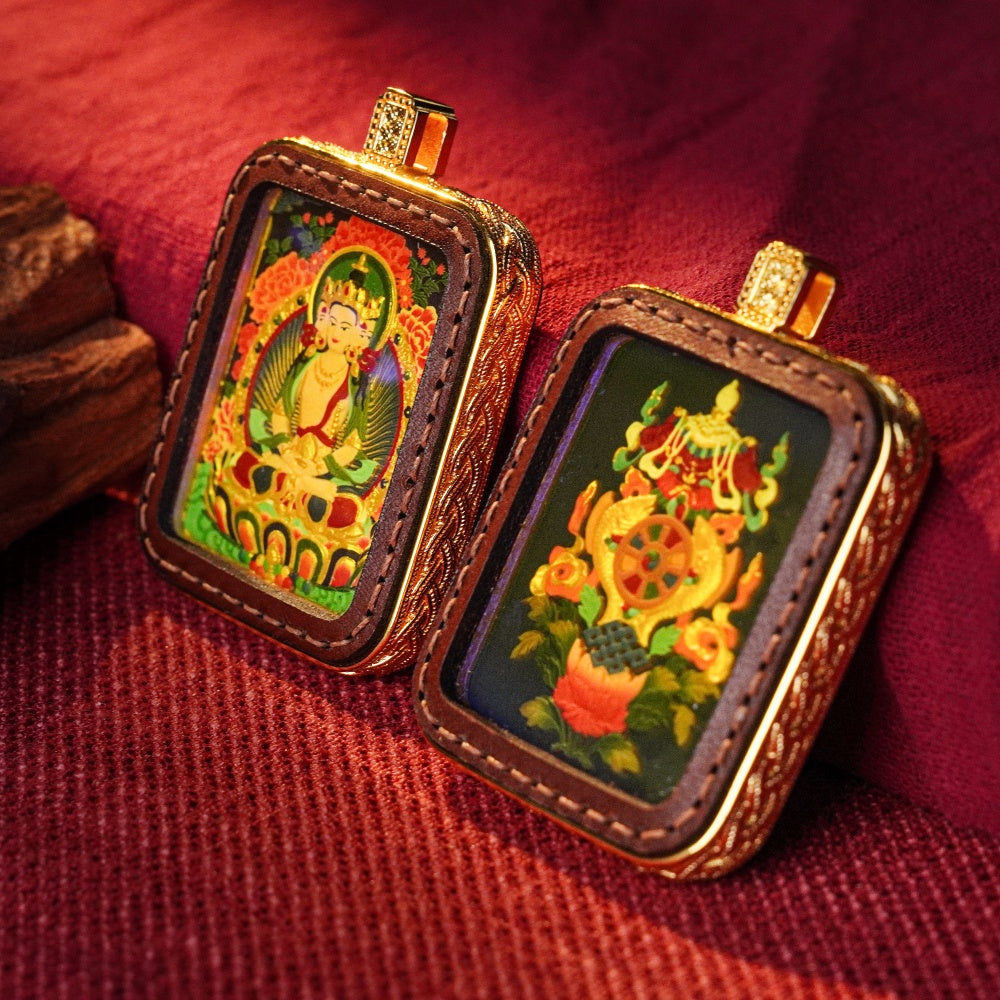 Vairocana: The Sovereign of Cosmic Illumination | Reversible Hand-Painted Micro-Art in Artisan Leather
