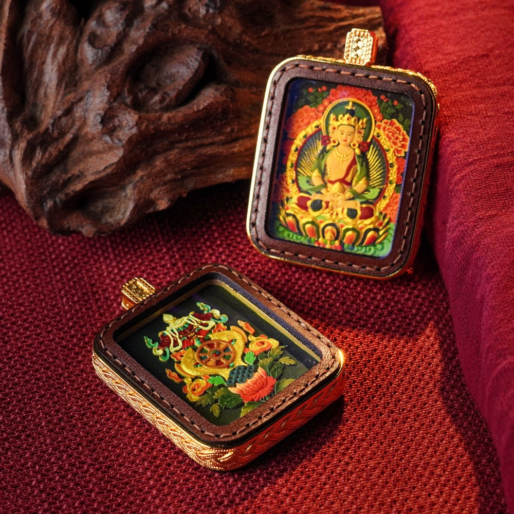 Vairocana: The Sovereign of Cosmic Illumination | Reversible Hand-Painted Micro-Art in Artisan Leather