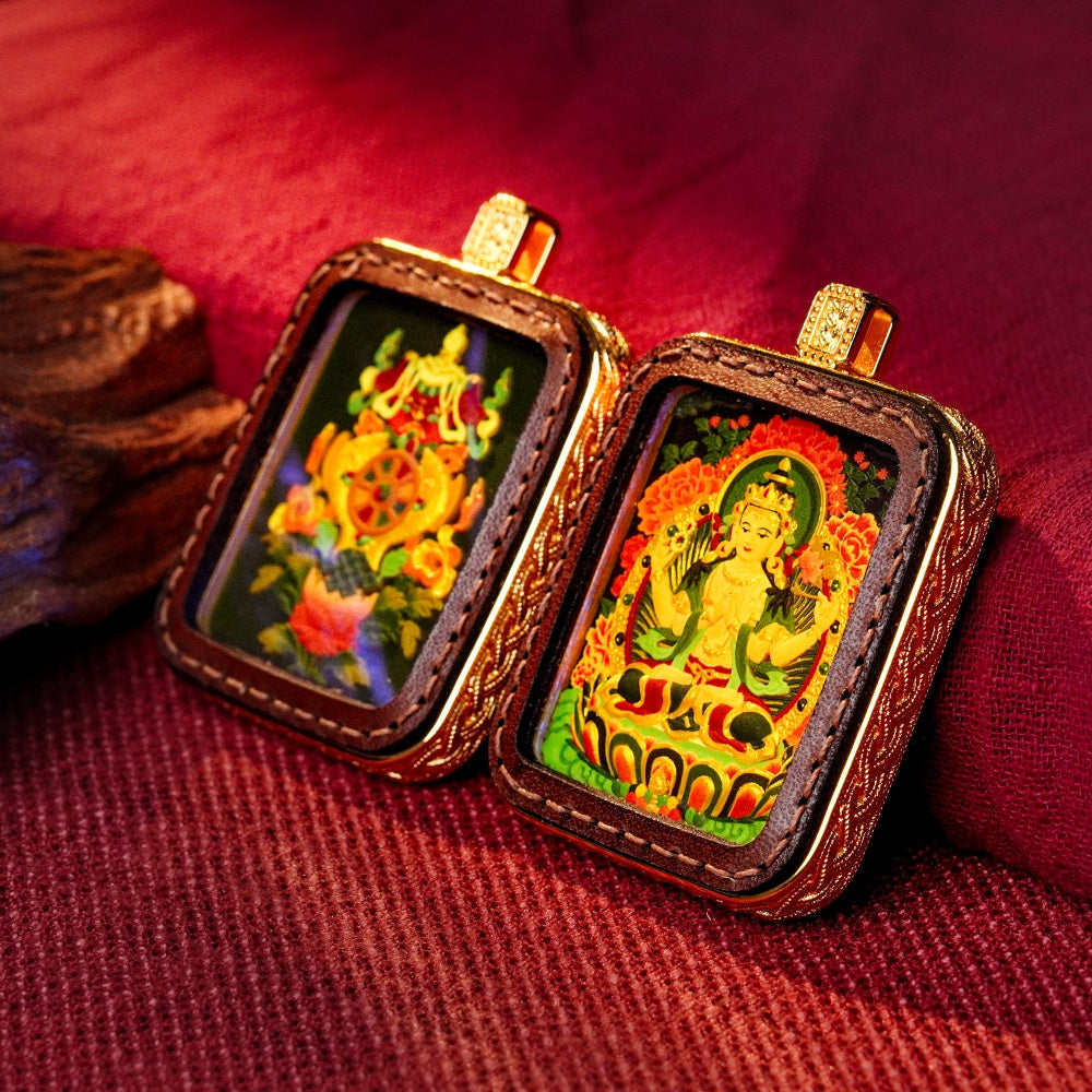 Avalokiteshvara: The Heart of Infinite Compassion | Reversible Hand-Painted Micro-Art in Artisan Leather
