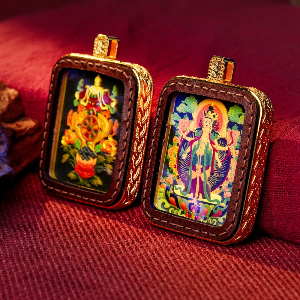 Thousand-Armed Avalokiteshvara: The Infinite Reach of Compassion | Reversible Hand-Painted Micro-Art in Artisan Leather