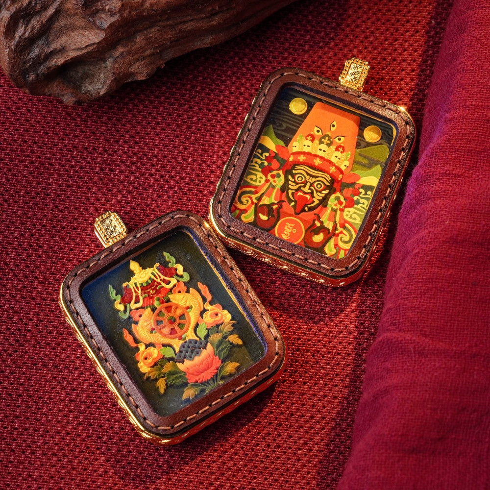 Zhakiram: The Goddess of Destiny & Abundance | Reversible Hand-Painted Micro-Art in Artisan Leather