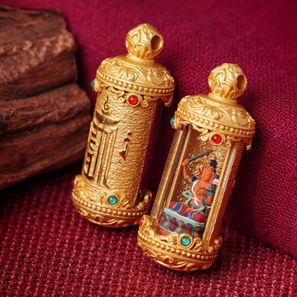 The Lens of Clarity: Manjushri’s Divine Wisdom & Golden Insight Amulet
