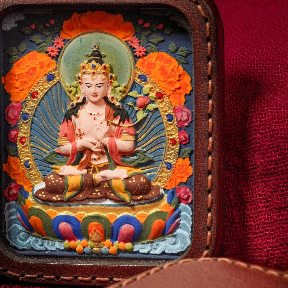 The Spiritual Pillar | Great Strength & Wisdom Realization Leather-Bound Mandala (Mahasthamaprapta)