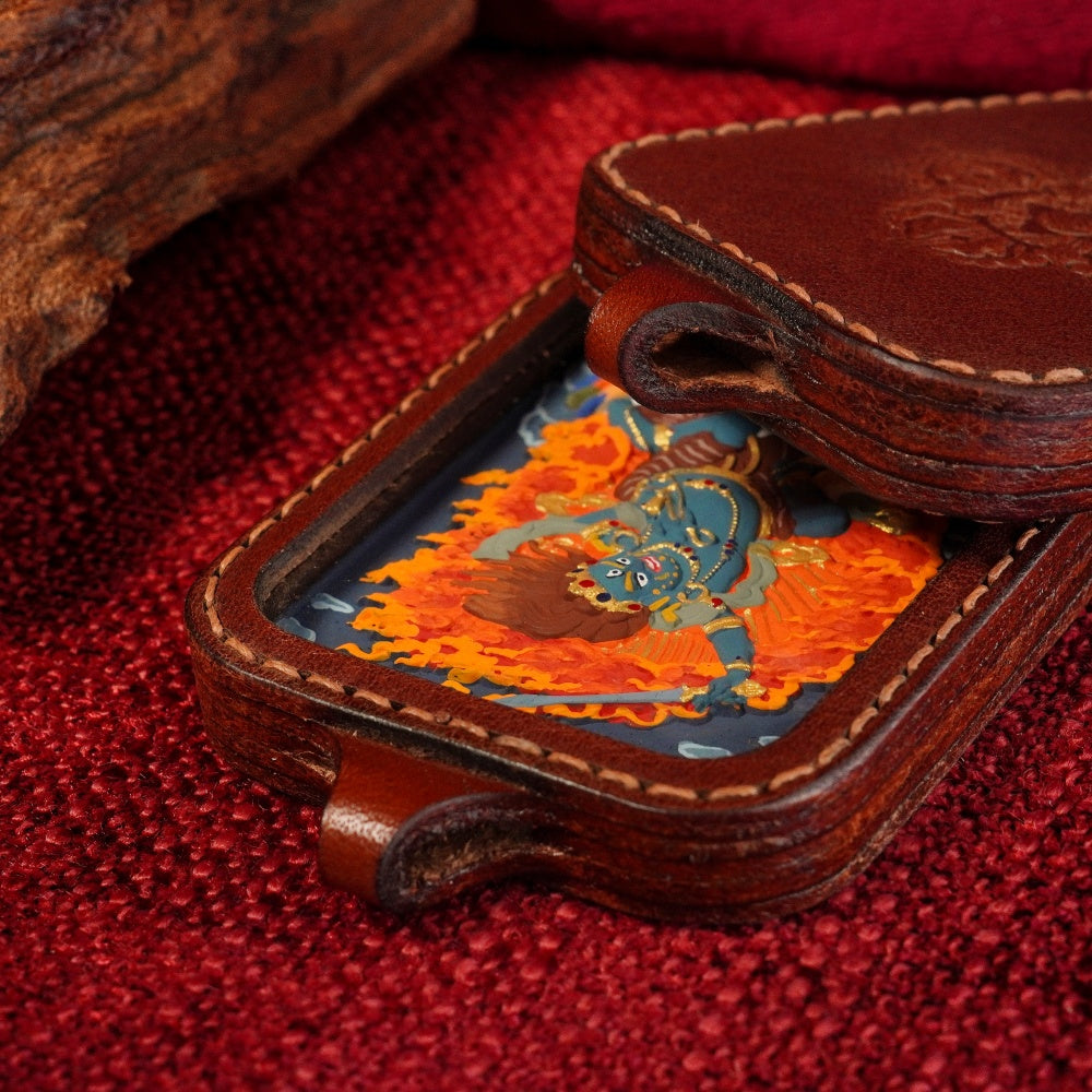 The Unshakable Throne | Immovable Focus & Guardian Resilience Leather-Wrapped Shield (Acala)