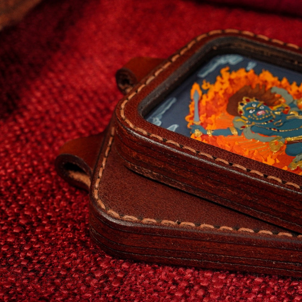 The Unshakable Throne | Immovable Focus & Guardian Resilience Leather-Wrapped Shield (Acala)